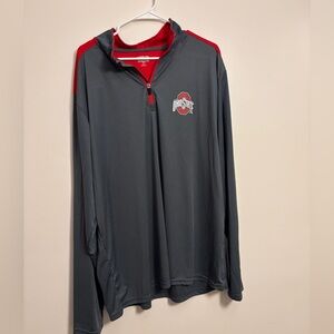 Nike Gray and Red Quarter-Zip Pullover